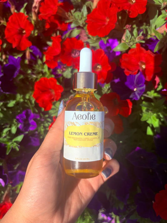 Organic Lemon Crème Body Oil | Hydration & Fast Absorption