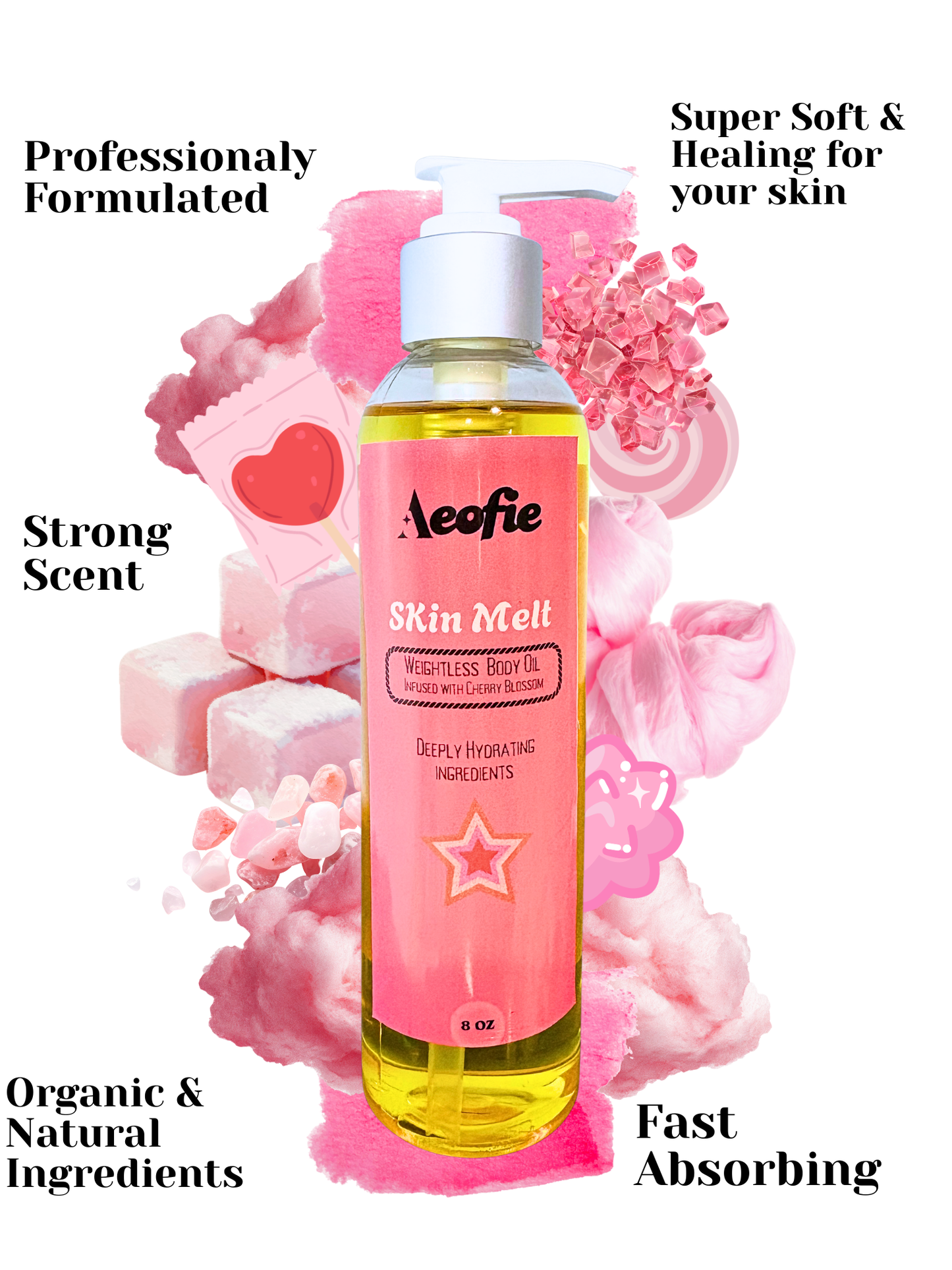 Body Oil Lightweight Formula Absorbs Instantly Scent is Strong Made with All Organic & Natural Ingredients