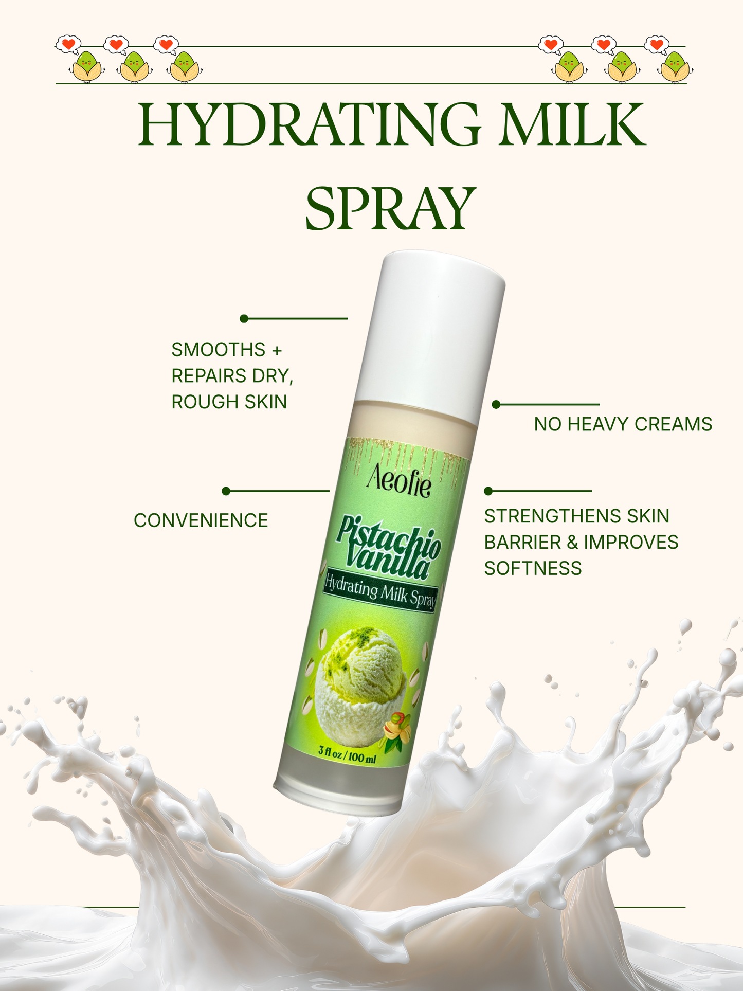 Pistachio Vanilla Milk Spray Lotion